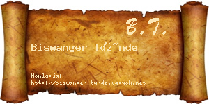 Biswanger Tünde névjegykártya